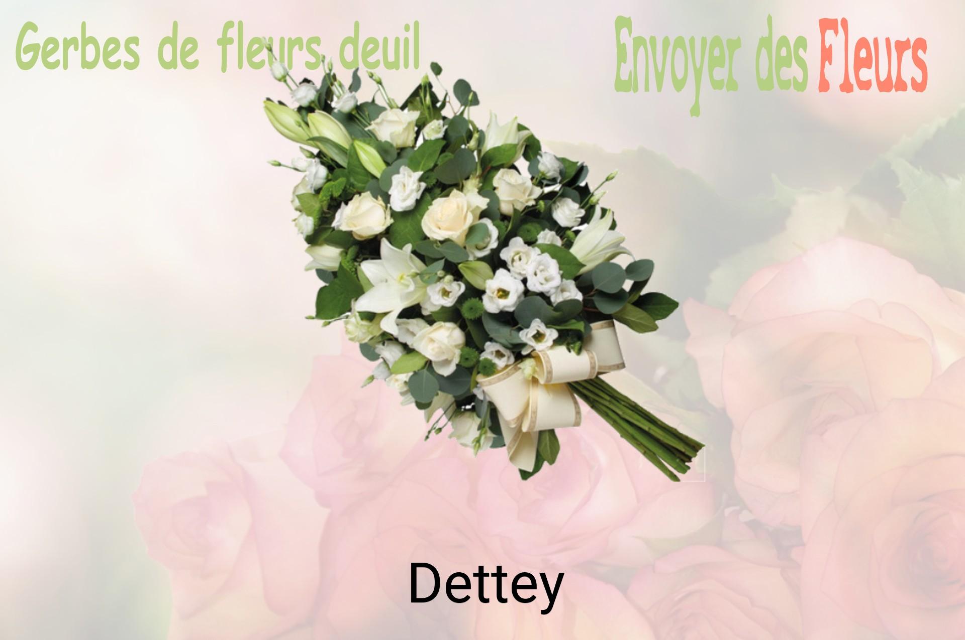Gerbe de fleurs de deuil livrée à Dettey